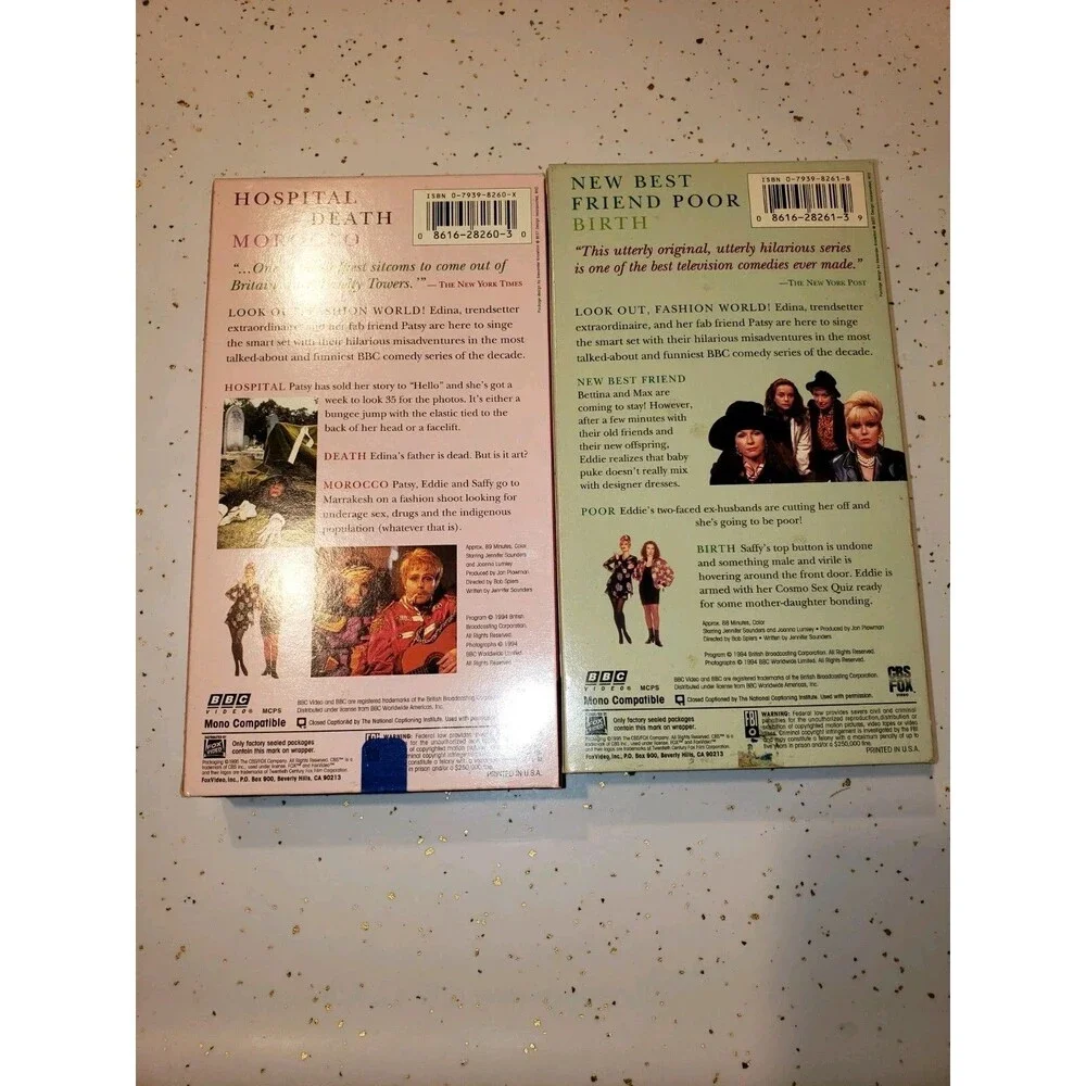 Absolutely Fabulous - Set. 2, Pt. 1 & 2(VHS, 1995) CBS FOX BBC